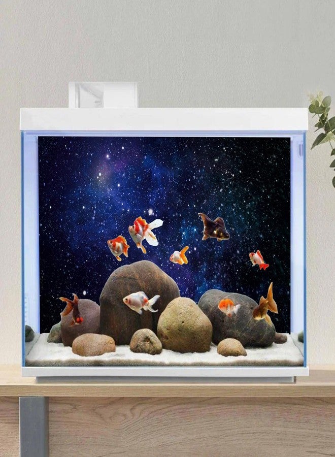 AWERT 48x18 inches Galaxy Aquarium Background Blue Starry Sky Universe Space Fish Tank Background Nebula Stars Terrarium Background - Image 4